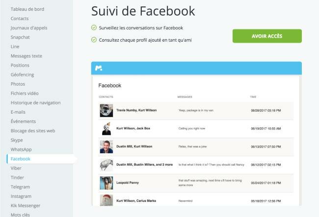 facebook lire sms